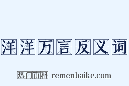 洋洋万言反义词是什么意思的图片